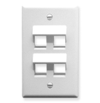 ICC IC107DA4WH Face Plate Angled 1-Gang 4-Port White