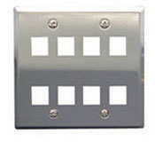 ICC IC107DF8SS Face Plate Stainless Steel 2-Gang 8-Port