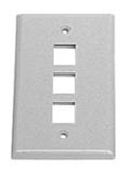 ICC IC107F03GY Face Plate Flat 1-Gang 3-Port Grey