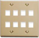 ICC IC107FD8-IV FACE PLATE, DOUBLE GANG,8 PORT IVORY