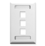 ICC IC107S03WH Face Plate ID 1-Gang 3-Port White