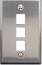 ICC IC107SF3SS 3-PORT, FLUSH MOUNT, SINGLE GANG, STAINLESS STEEL