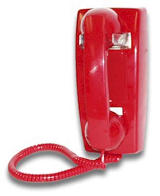 VIKING K-1500P-W RED NO DIAL WALL PHONE