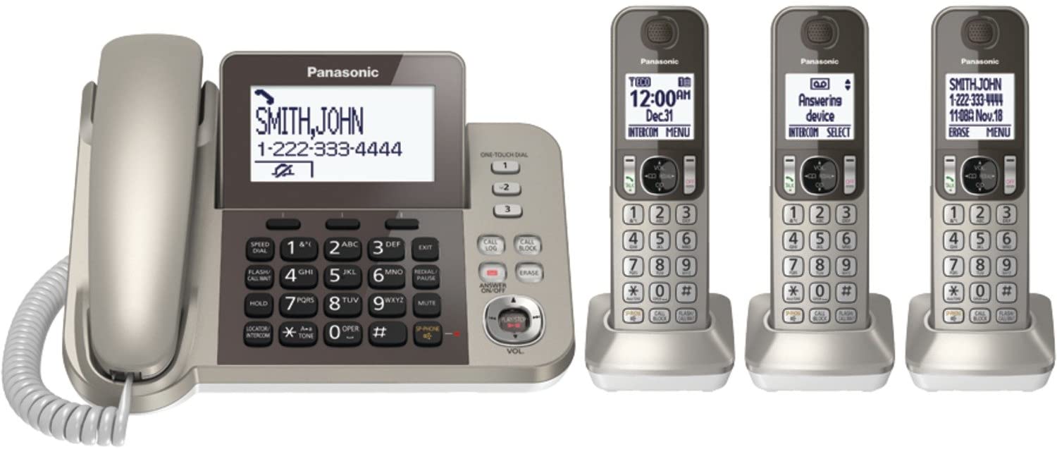 PANASONIC KX-TGF353N DECT 6.0 Corded Cordless Digital Phone 3 - Handsets with Answering Machine
