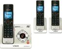 VTECH LS6425-3 3 HANDSET CORDLESS DECT 1.9GHZ DIGITAL INTEGRATED ANSWERING DEVICE WITH CALLER ID, SILVER/BLACK