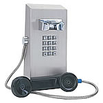 CEECO SSW-321-F Vandal Resistant Mini Stainless Steel Wall Telephone w/ Chrome Tone Keypad 32in. Armored Cord Handset w/ Steel Lanyard & Backplate