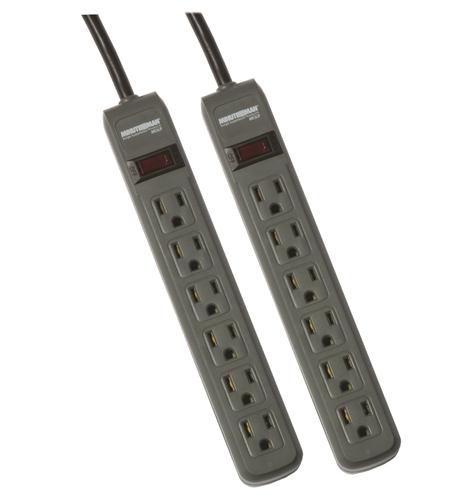 MINUTEMAN MMS362P 2 Pack Power Strips with 3ft Cord, 241J