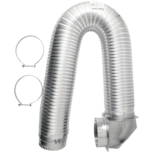 BUILDERS BEST 111718 4” x 8ft UL Transition-Duct Single-Elbow Kit