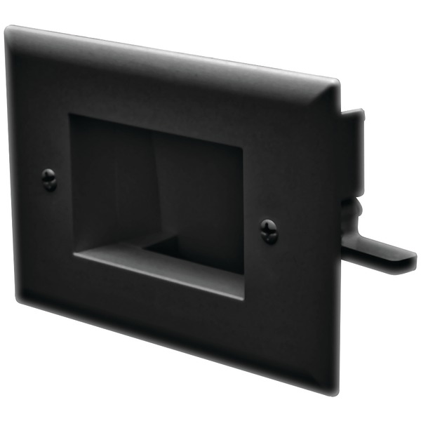 DATACOMM 45-0008-BK Easy-Mount Recessed Low-Voltage Cable Plate (Black)