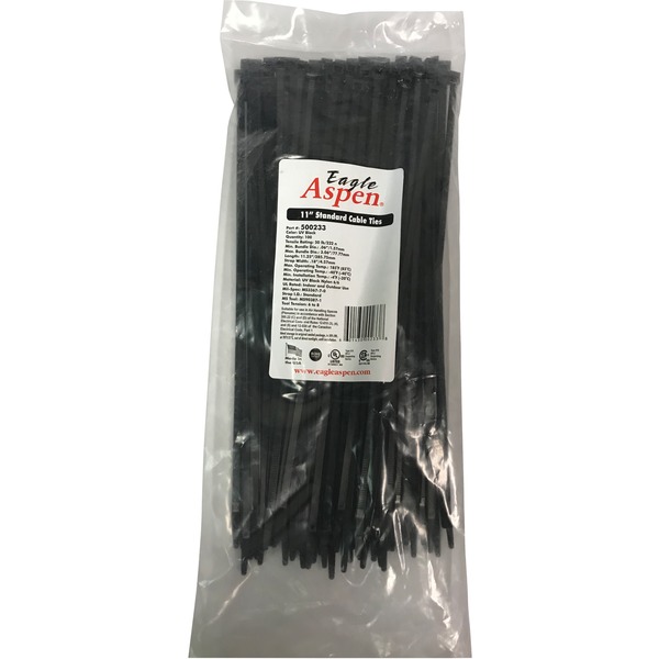 EAGLE ASPEN 500233 Temperature-Rated Cable Ties, 100 pk (Black, 11”)