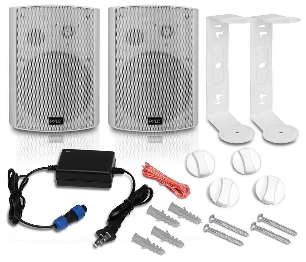 PYLE PDWR61BTWT 6.5” Indoor/Outdoor Wall-Mount Bluetooth Speaker System (White) - Pair