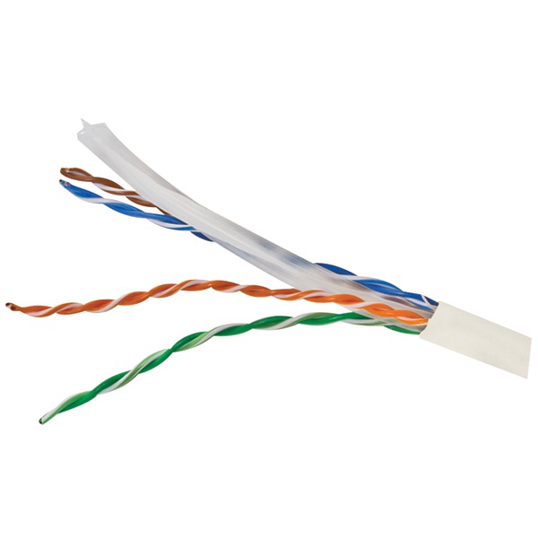 VERICOM MBW6U-01444 CAT-6 UTP Solid Riser CMR Cable, 1,000ft (White)