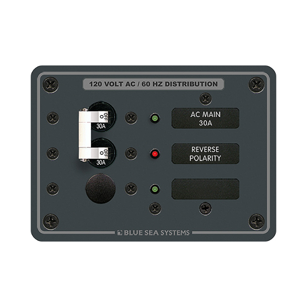 BLUE SEA 8029 AC MAIN +1 POSITION BREAKER PANEL (WHITE SWITCHES)