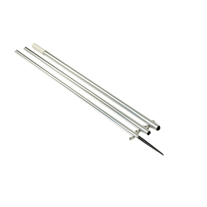 LEES AO8715CR 16' MKII BRIGHT SILVER POLE WITH BLACK SPIKE 1-3/8” OD - F/CENTER RIGGERS