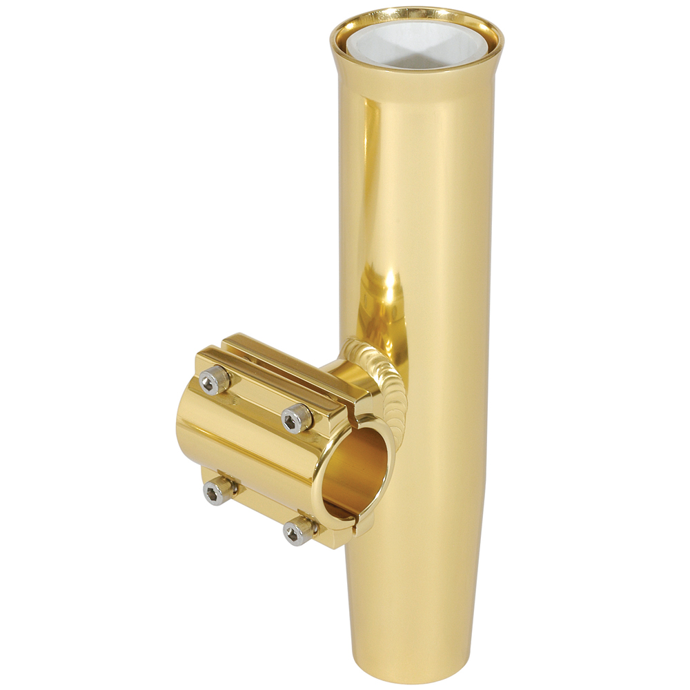 LEES RA5204GL CLAMP-ON ROD HOLDER - GOLD ALUMINUM - HORIZONTAL MOUNT - FITS 1.900” O.D. PIPE