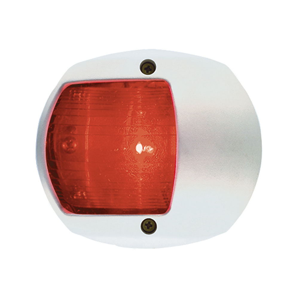 PERKO 0170WP0DP3 LED SIDE LIGHT - RED - 12V - WHITE PLASTIC HOUSING