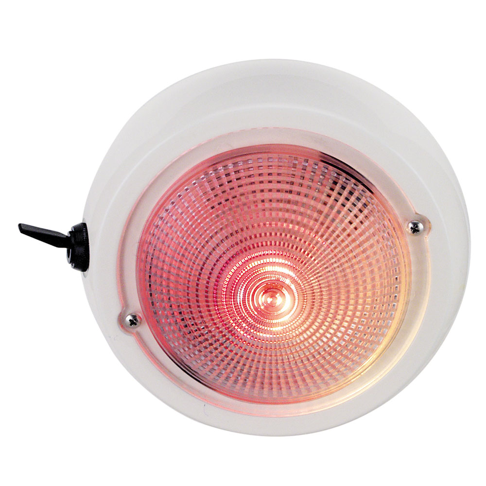 PERKO 1263DP1WHT DOME LIGHT WITH RED & WHITE BULBS