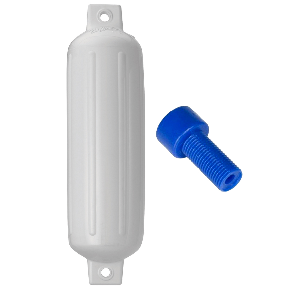 POLYFORM G-4-WHITE G-4 TWIN EYE FENDER 6.5” X 22” - WHITE WITH AIR ADAPTER