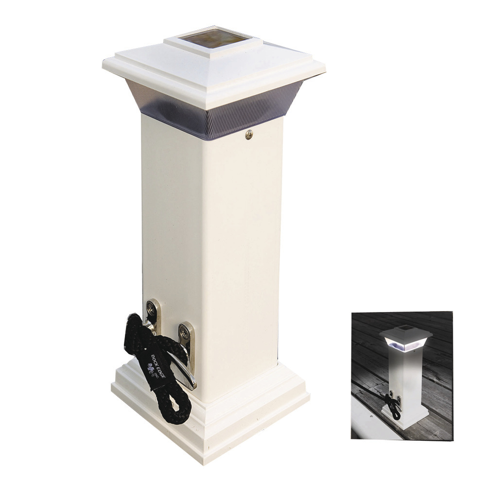 DOCK EDGE 96-250-F CLEATLITE SOLAR DOCK LIGHT WITH SS MOORING CLEAT 12”