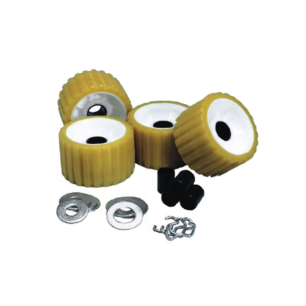 C.E. SMITH 29310 RIBBED ROLLER REPLACEMENT KIT - 4 PACK - GOLD