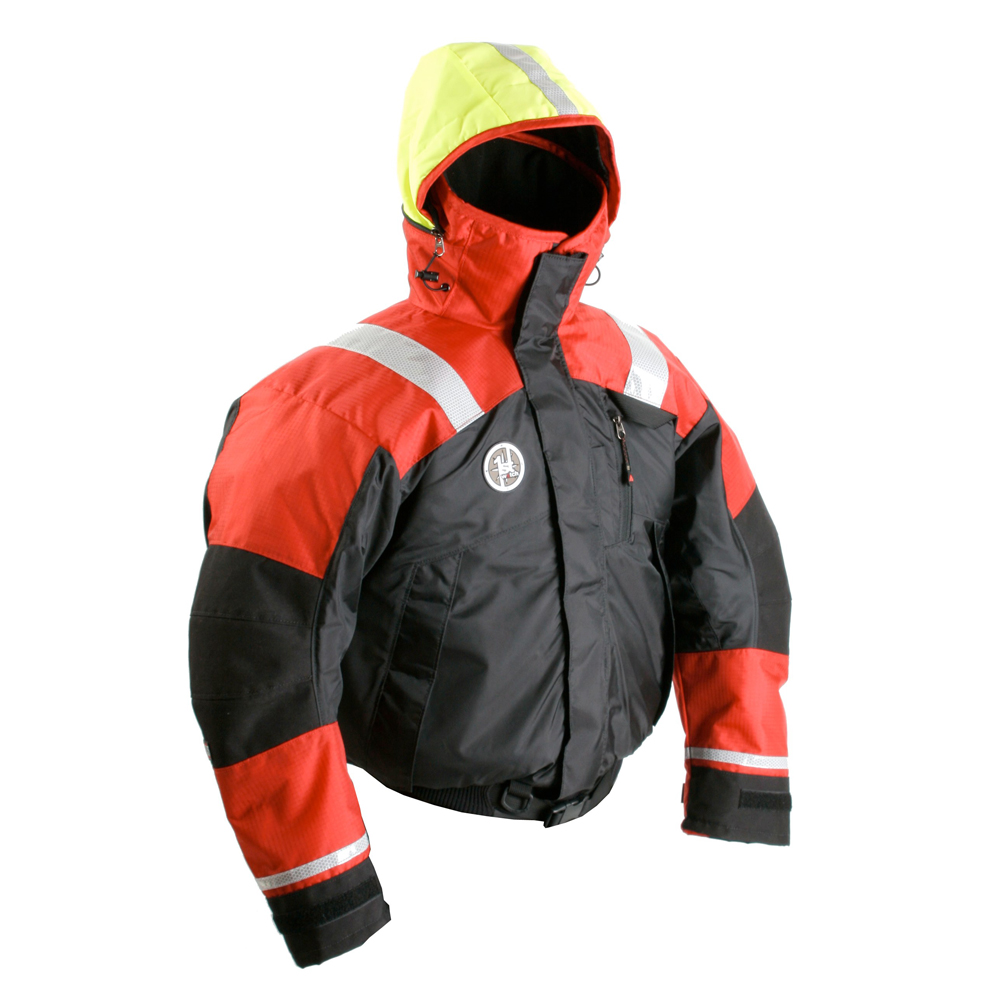 FIRST WATCH AB-1100-RB-S AB-1100 FLOTATION BOMBER JACKET - RED/BLACK - SMALL