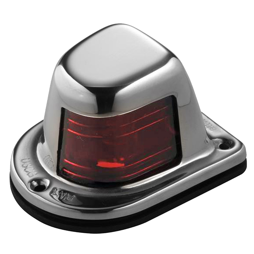 ATTWOOD 66319R7 1-MILE DECK MOUNT, RED SIDELIGHT - 12V - STAINLESS STEEL HOUSING