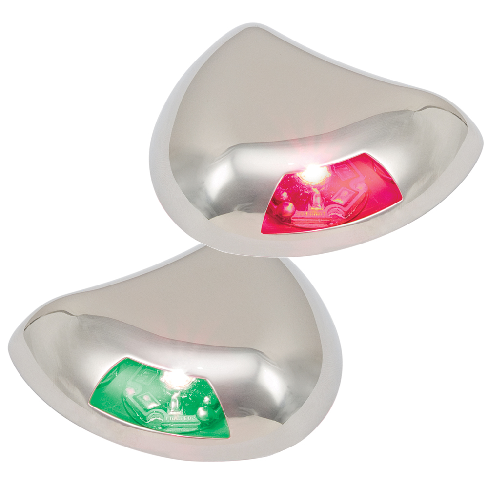 PERKO 0616DP2STS STEALTH SERIES LED SIDE LIGHTS - HORIZONTAL MOUNT - RED/GREEN