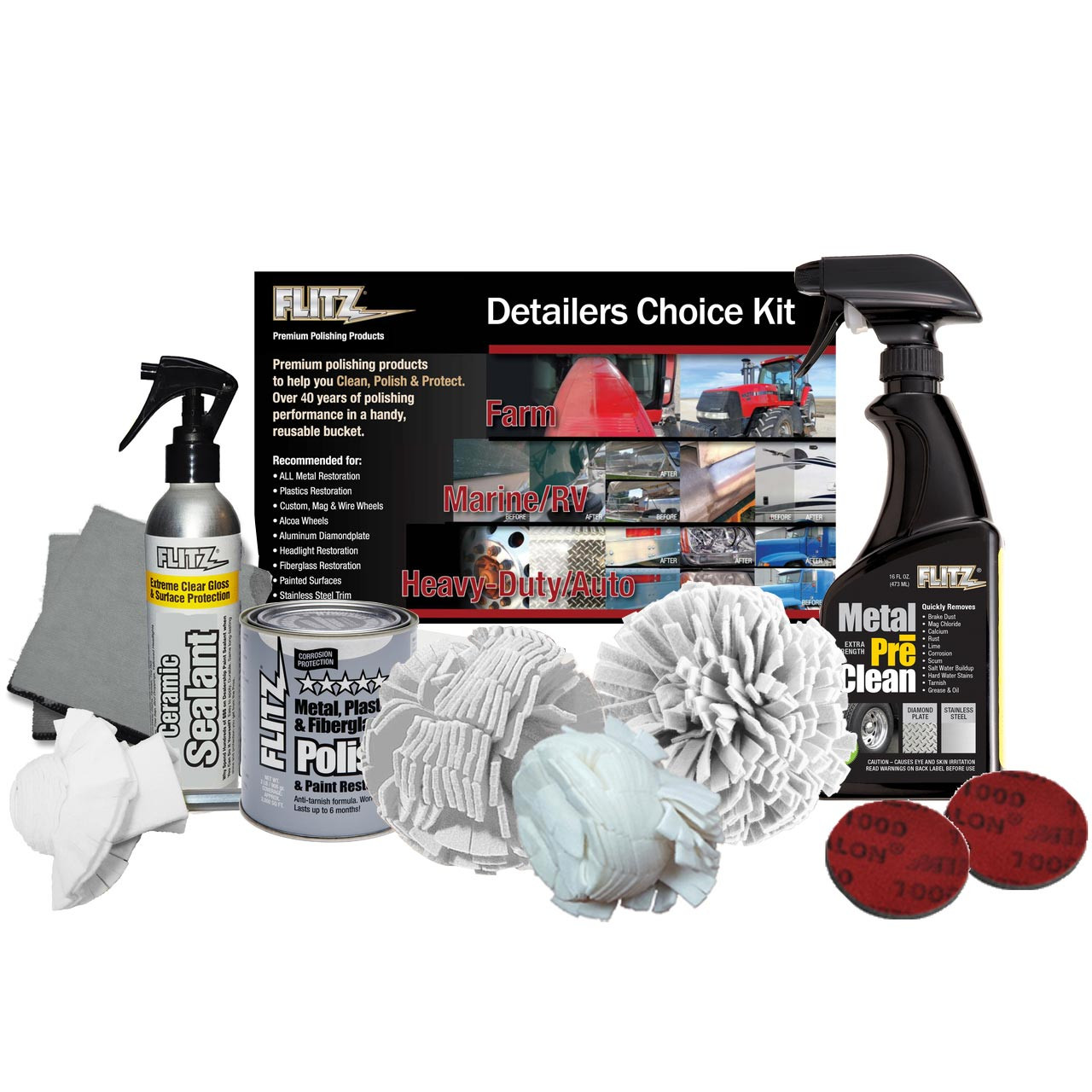 FLITZ PDK 25503 PROFESSIONAL DETAILERS KIT WITH BUCKET