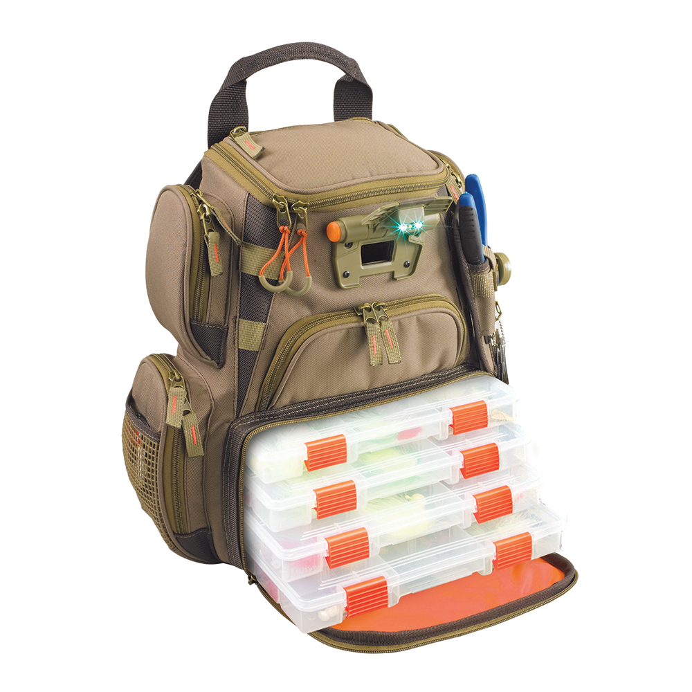 WILD RIVER WT3503 RECON LIGHTED COMPACT TACKLE BACKPACK WITH 4 PT3500 TRAYS