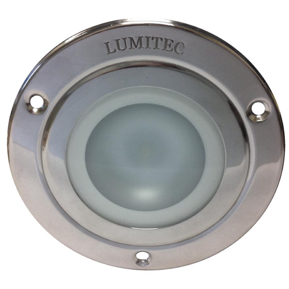 LUMITEC 114118 SHADOW - FLUSH MOUNT DOWN LIGHT - POLISHED SS FINISH - 3-COLOR RED/BLUE NON DIMMING WITH WHITE DIMMING