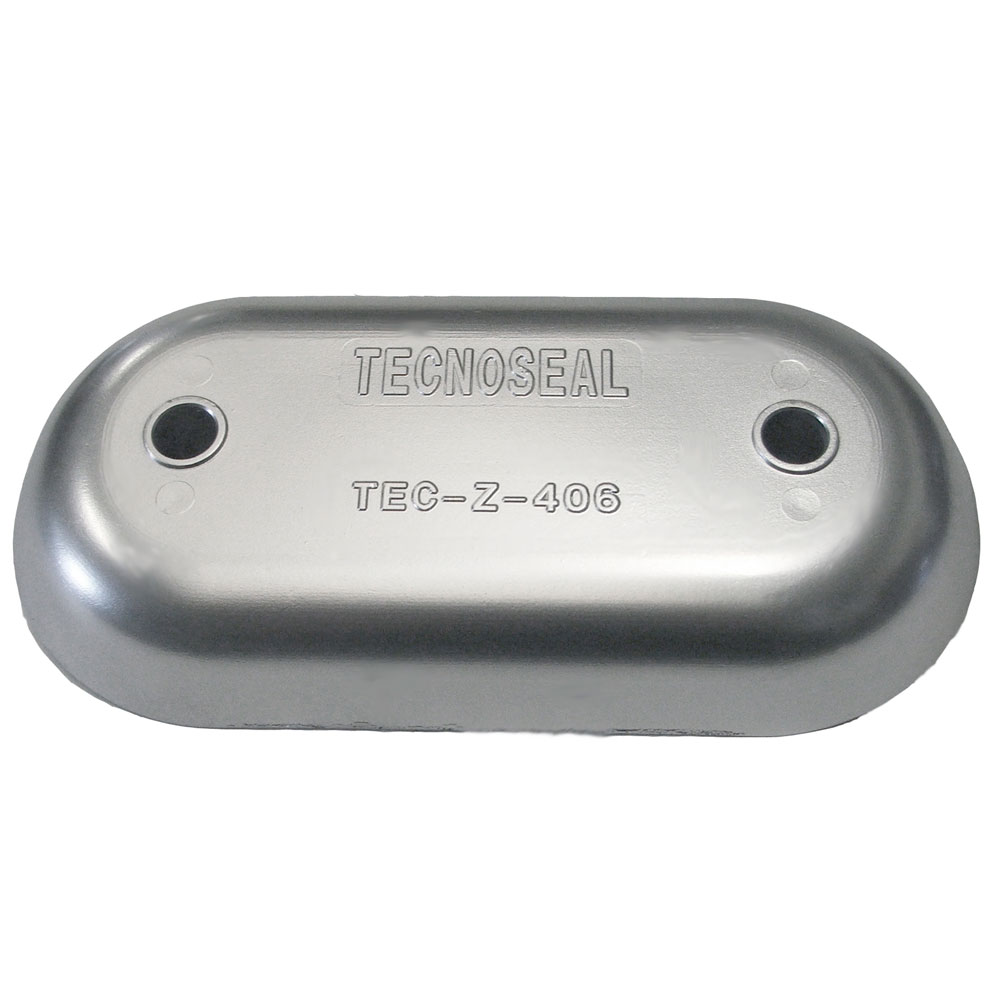 TECNOSEAL TEC-Z-406 Z406 HULL PLATE ANODE ZINC 8.5”X4.2”X1.1”