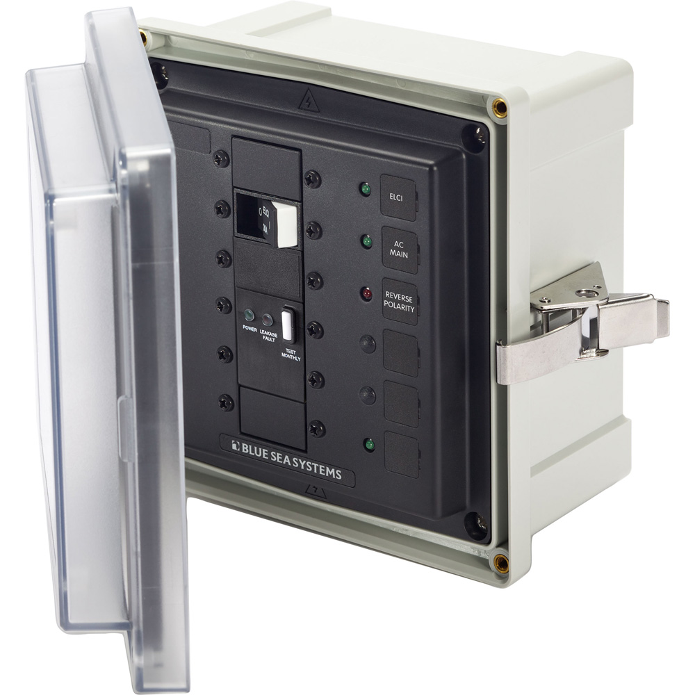 BLUE SEA 3119 SMS SURFACE MOUNT SYSTEM PANEL ENCLOSURE - 120/240V AC/50A ELCI MAIN - 1 BLANK CIRCUIT POSITION