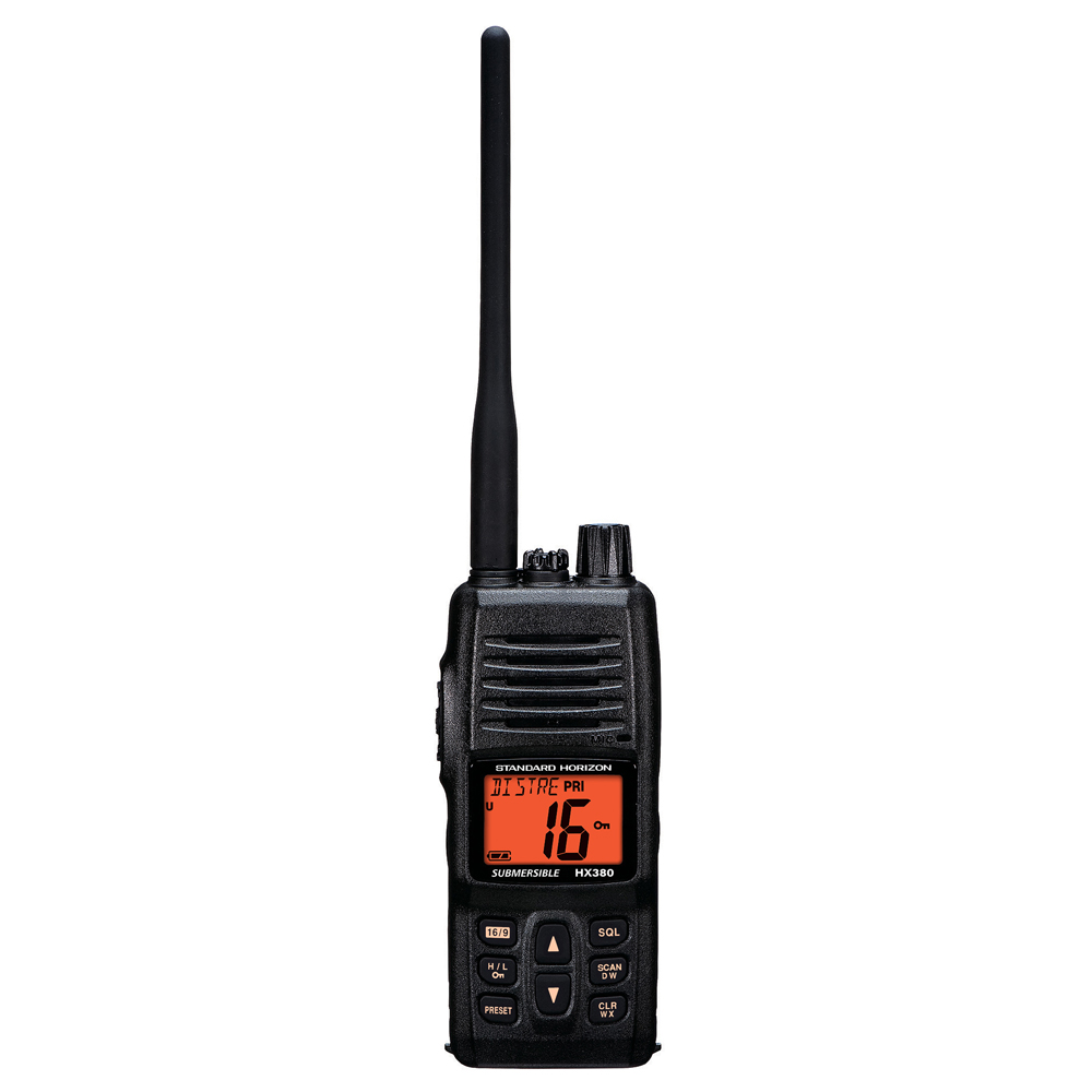 STANDARD HORIZON HX380 5W COMMERCIAL GRADE SUBMERSIBLE IPX-7 HANDHELD VHF RADIO WITH LMR CHANNELS