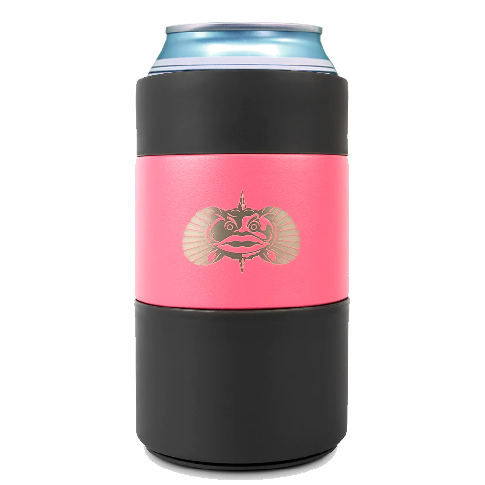 TOADFISH 1066 NON-TIPPING CAN COOLER + ADAPTER - 12OZ - PINK