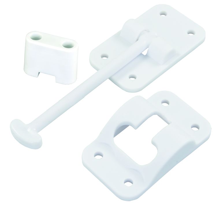 JR PRODUCTS 10414B Polar White 3-1/2” T-Style Door Holder with Bumper