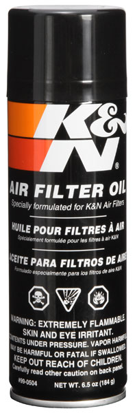 K&N FILTER 990504 Air Filter Oil: 6.5 Oz Aerosol; Restore Engine Air Filter Performance and Efficiency, 99-0504