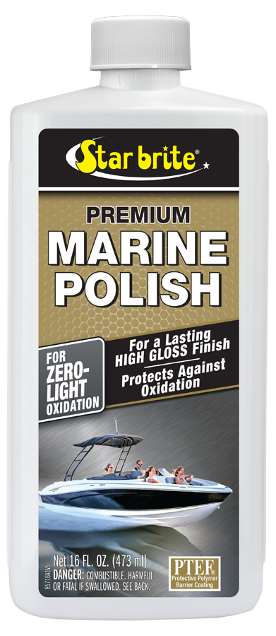 STAR BRITE 085716PW Premium Marine Polish - Maximum UV Protection & High Gloss Finish - UV Inhibitors Stop Fading, Chalking & Oxidation While Repelling Water, Stains & Marine Deposits - !6 Ounce (085716)