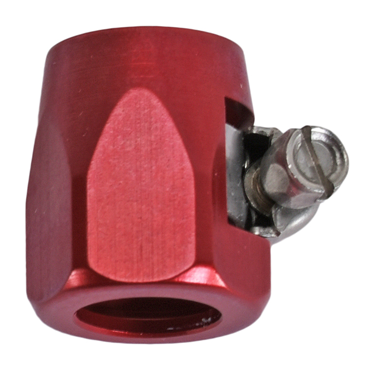 SPEEDFX 590006RED Hose End Fitting Socket; -6AN Hose Socket With Clamp; Red; Anodized Aluminum