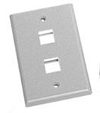ICC IC107F02GY Face Plate Flat 1-Gang 2-Port Grey