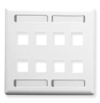 ICC IC107SD8WH Face Plate ID 2-Gang 8-Port White