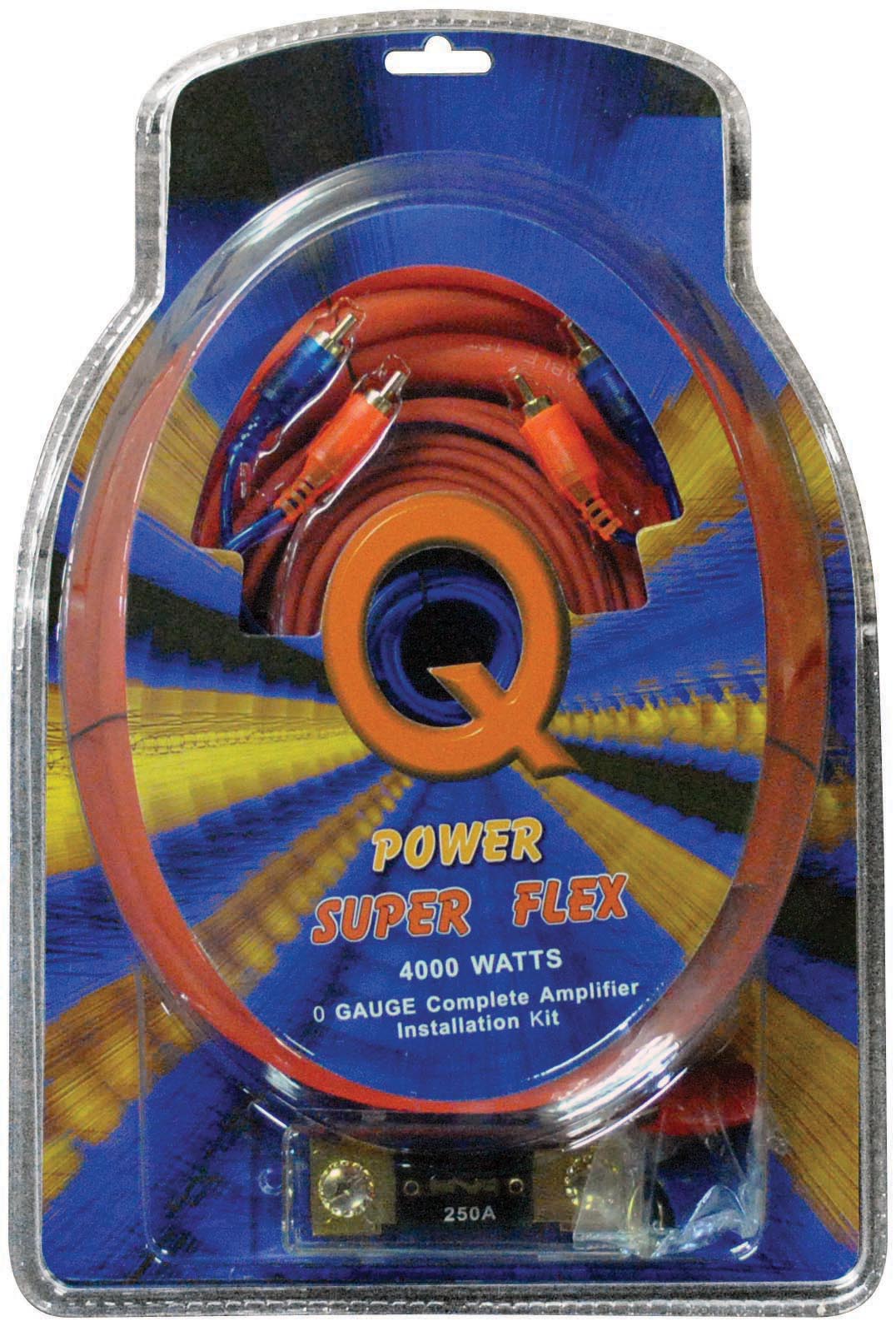 QPOWER 0GAMPKITSFLEX 0 Gauge Amp Kit Super Flex