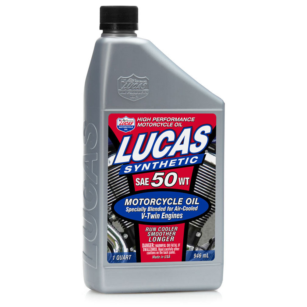 LUCAS OIL 10765 Synthetic SAE 50 WT Motorcycle V-Twin Oil - 1 Quart