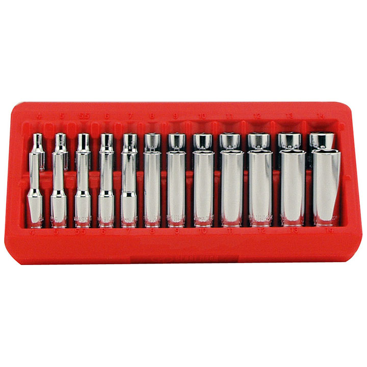 GREATNECK 18622 22 Pc 1/4 Drive Deep/Shallow Socket Set with Tray- Metric