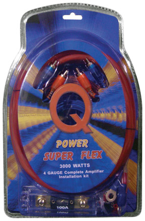 QPOWER 4GAMPKITSFLEX 4 Gauge Amp Kit Super Flex