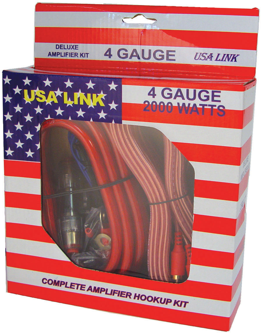 QPOWER 4GA USA LINK Usa Link 4g. Amp Wiring Kit W/rca Cables