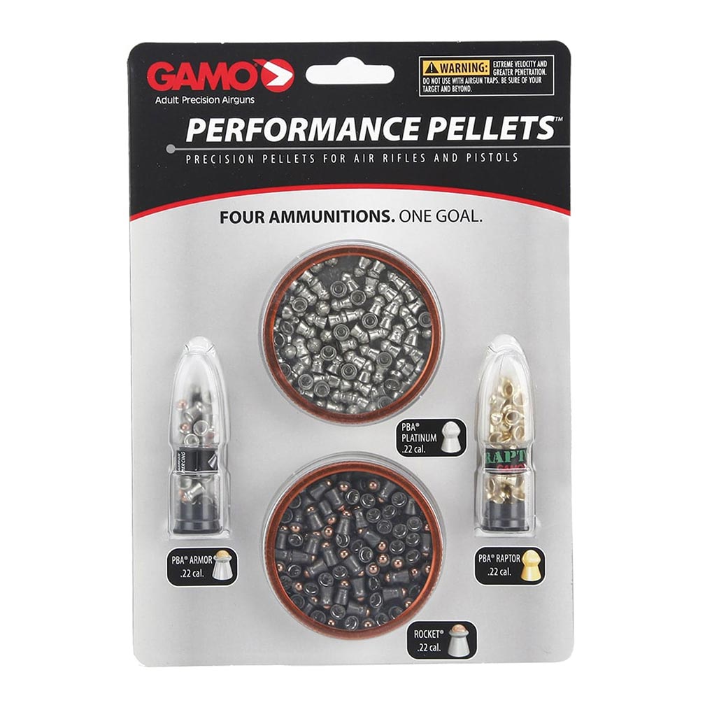 GAMO 63209285554 .22cal Assorted Performance Pellets Combo Pack (225 Count)