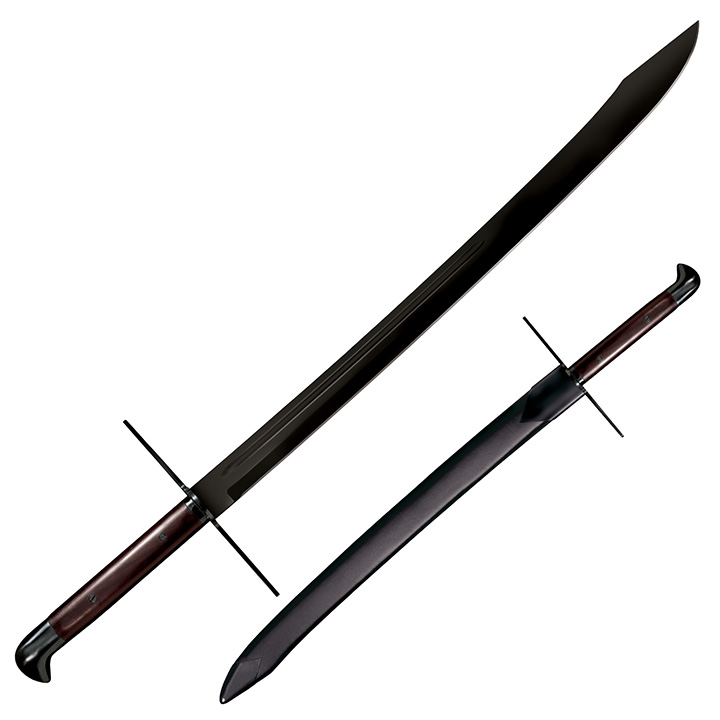 COLD STEEL 88GMSM Grosse Messer Sword 32” Blued Carbon Steel Blade Leather Sheath
