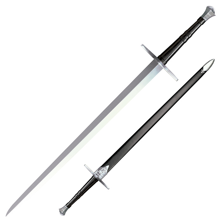 COLD STEEL 88HNH Hand-and-a-half 33-1/2” Sword With Leather/wood Scabbard