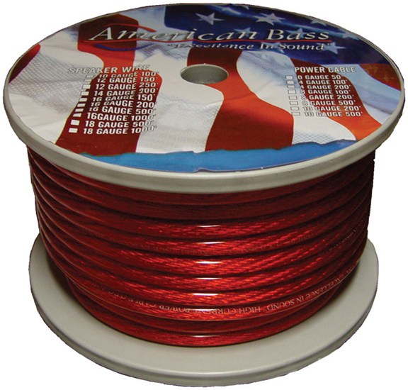 AMERICAN BASS 8GR Wire 8 Ga. Red 100 Ft Roll