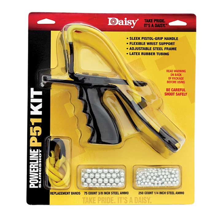 DAISY 988153-442 P51 Slingshot Kit Model 8153 Yellow Black 8 Inch